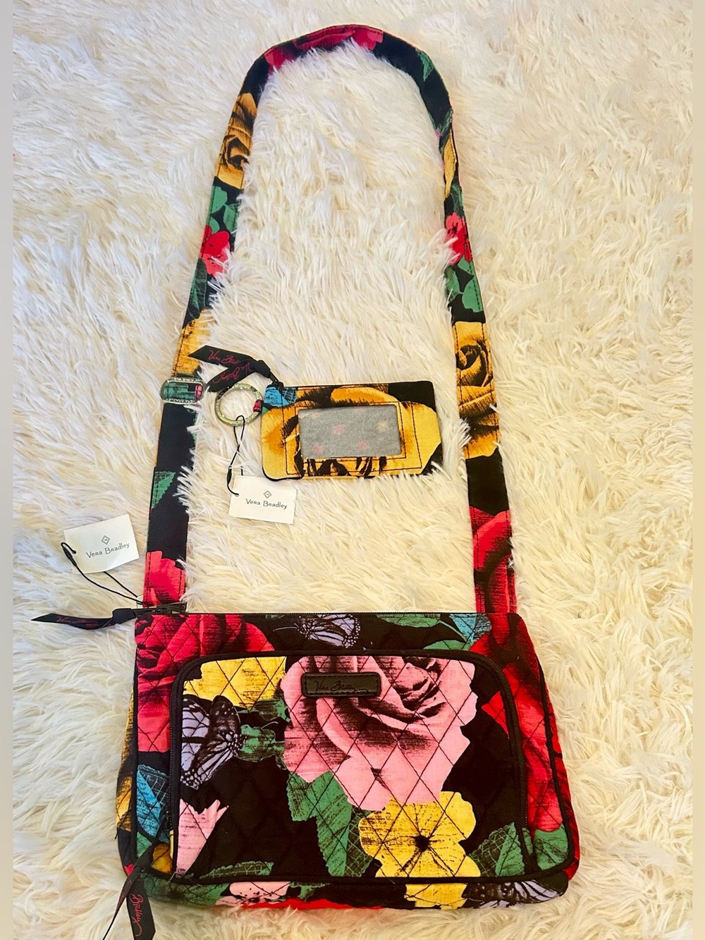 Vera Bradley Havana Rose “Retired” Pattern Little Hipster Crossbody Purse NWT